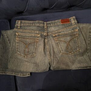 Calvin Klein Size 10 mid rise, flare jeans